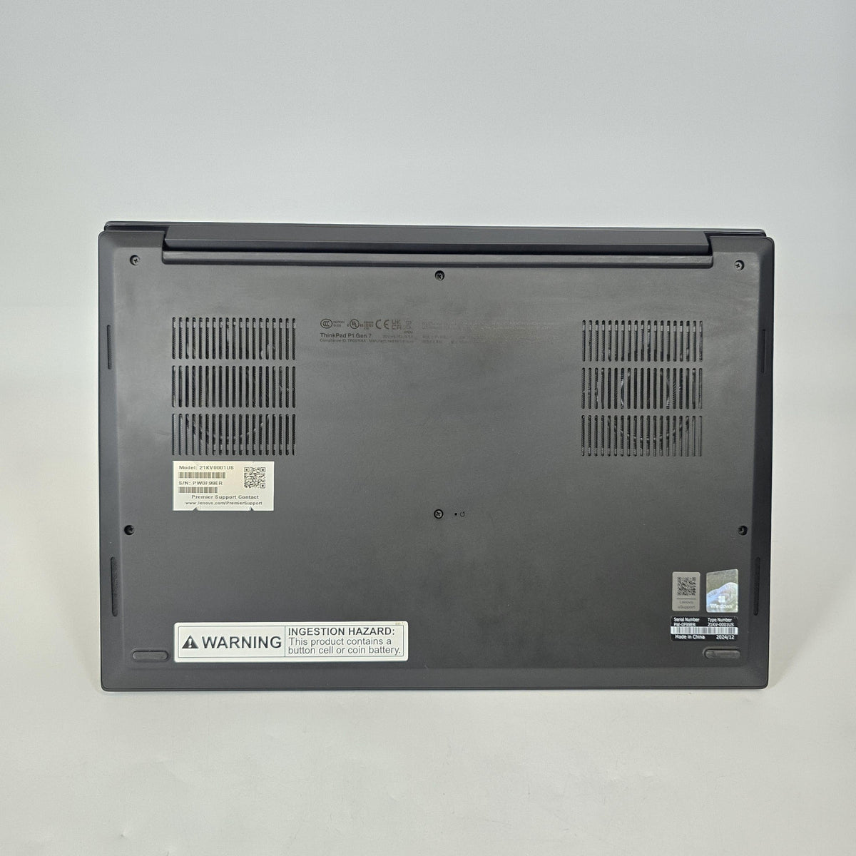 Lenovo ThinkPad P1 Gen 7 16 2024 Black 2.3 GHz Intel Core Ultra 9 32GB RAM 1TB Solid State Drive NVIDIA GeForce RTX 4070 8 GB