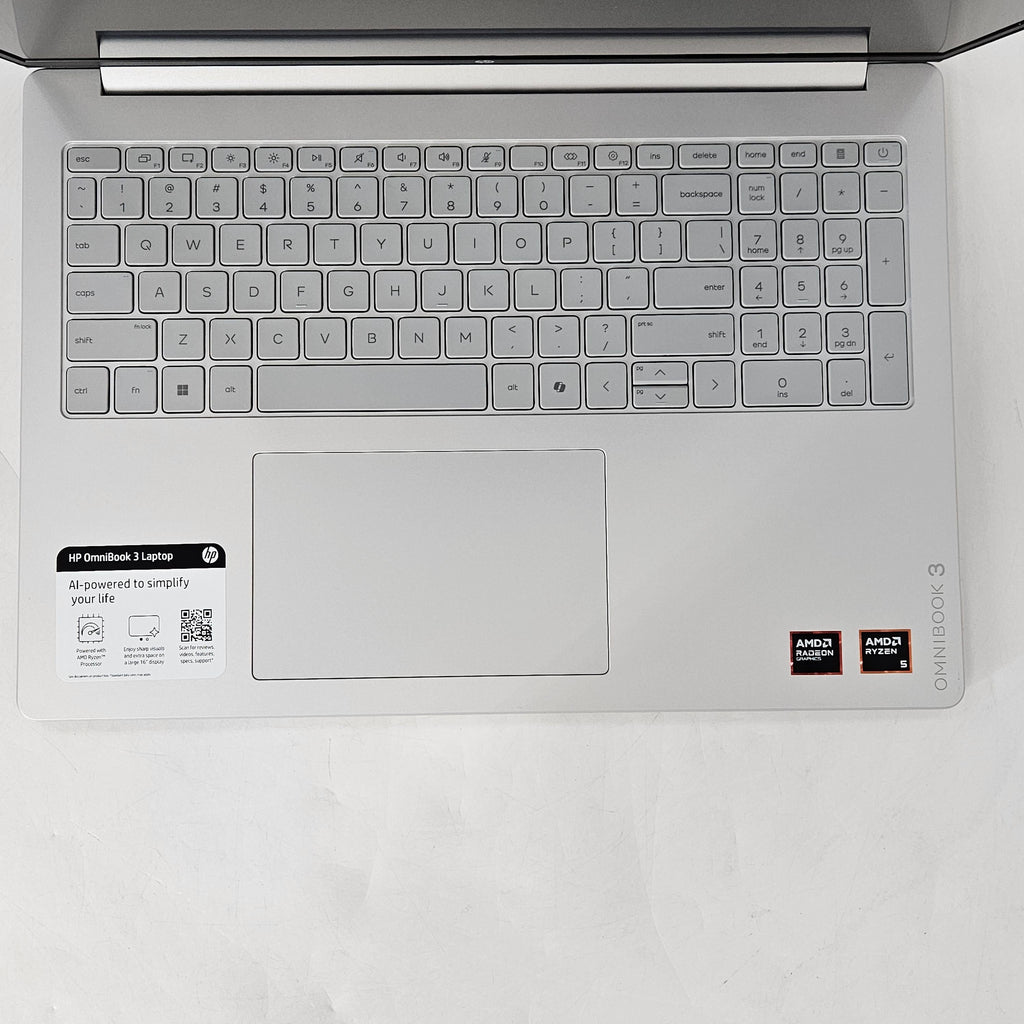 HP OmniBook 3 15.6 Glacier Silver 2.8 GHz AMD Ryzen 5 40 8GB RAM 256GB Solid State Drive