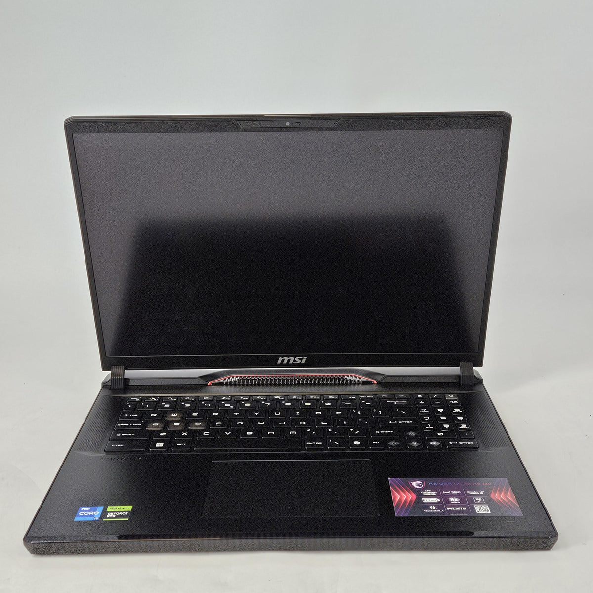 MSI Raider GE78 HX 17 Black 2.1 GHz Intel Core i7 14th Gen. 16GB RAM 1TB Solid State Drive 512GB Solid State Drive NVIDIA GeForce RTX 4070 8 GB