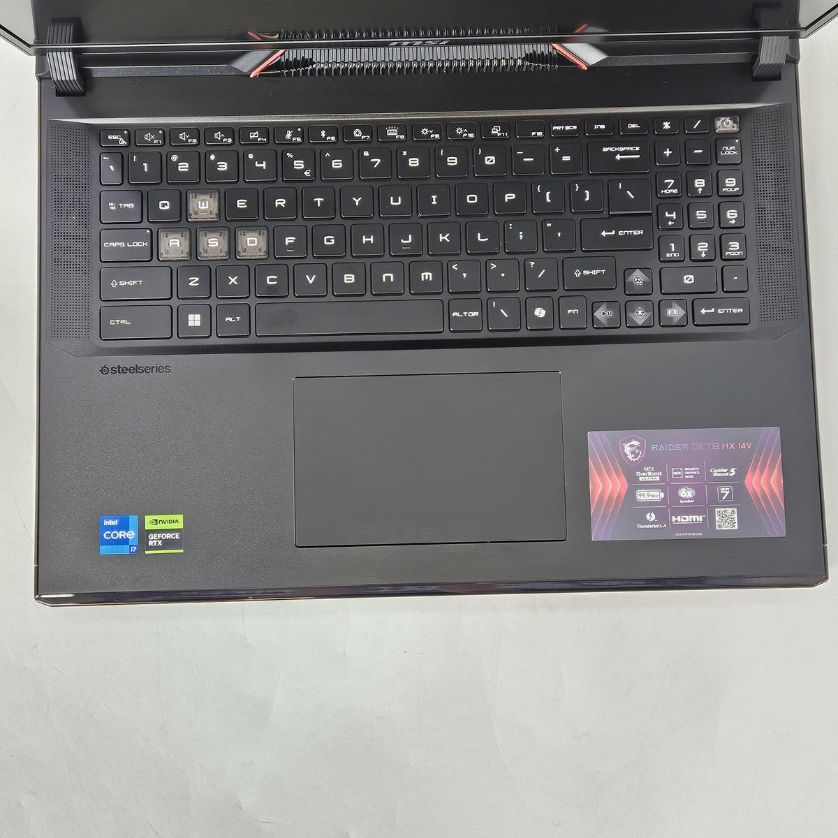 MSI Raider GE78 HX 17 Black 2.1 GHz Intel Core i7 14th Gen. 16GB RAM 1TB Solid State Drive 512GB Solid State Drive NVIDIA GeForce RTX 4070 8 GB