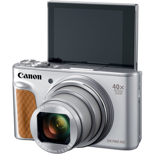 Canon PowerShot SX740 HS Digital Camera - Silver - 128GB Accessory PKG