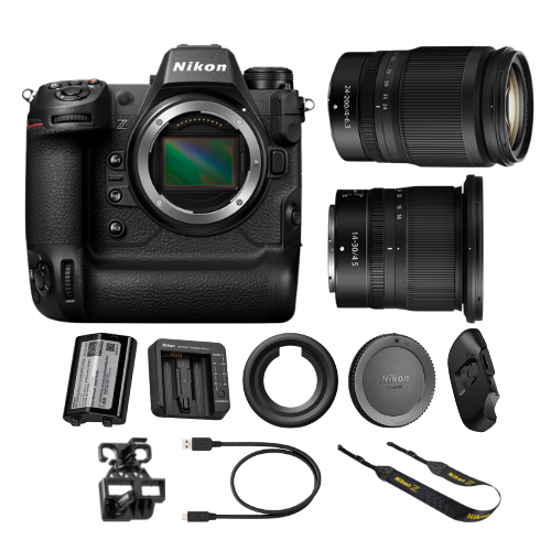 Nikon Z9 Mirrorless Camera with Z 14-30mm 4S and Z 24-200mm VR Lenses
